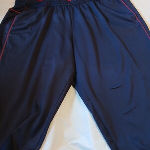 Just My Size Navy Blue Nylon Pants with Pink Accents